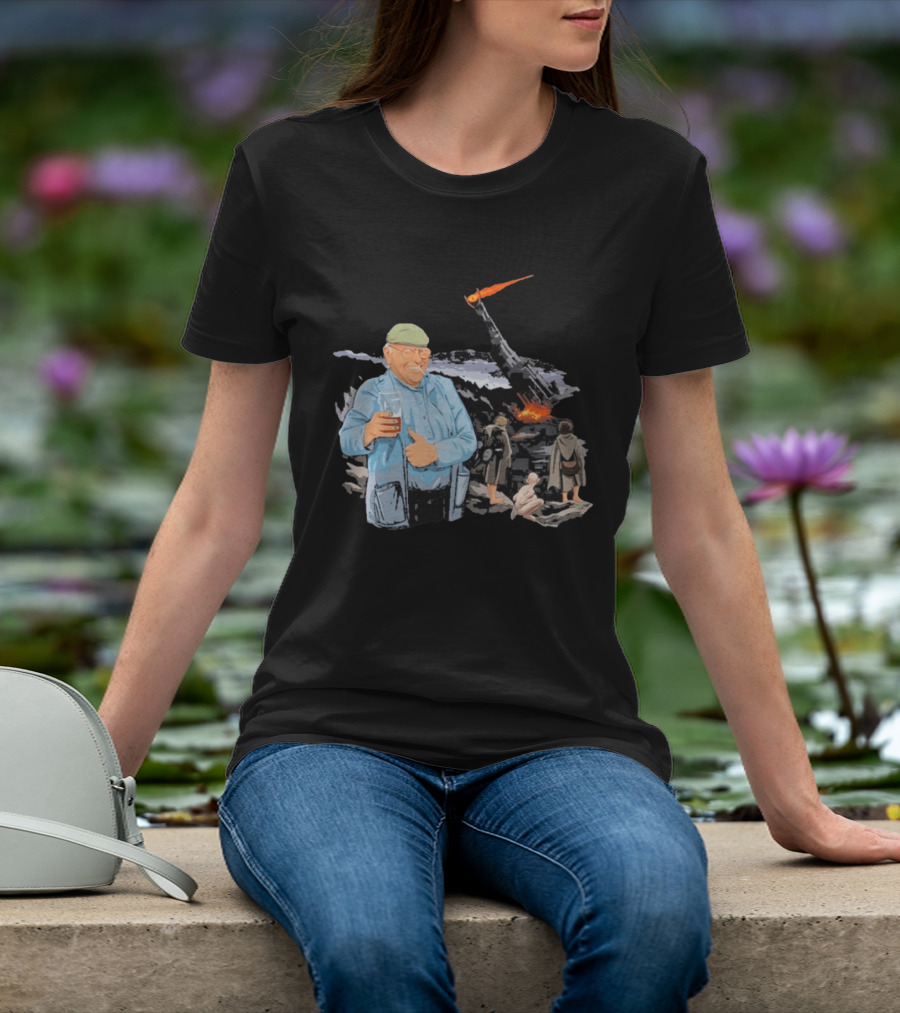 Fred Dibnah Thumbs Up At Mount Doom By Jim'll Paint It T-Shirt