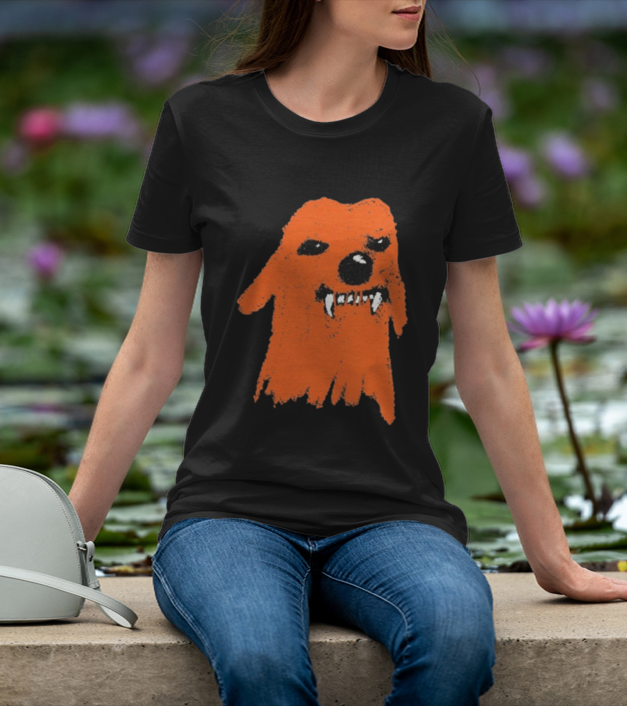 Small Grumpy Orange Dog With Fangs T-Shirt