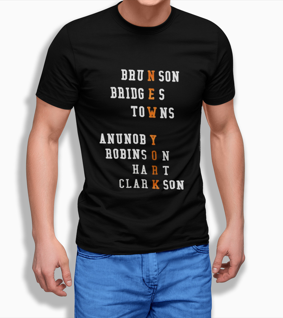 Brunson Bridges Towns Anunoby Robins Hart Clarkson New York Basketball Squad T-Shirt