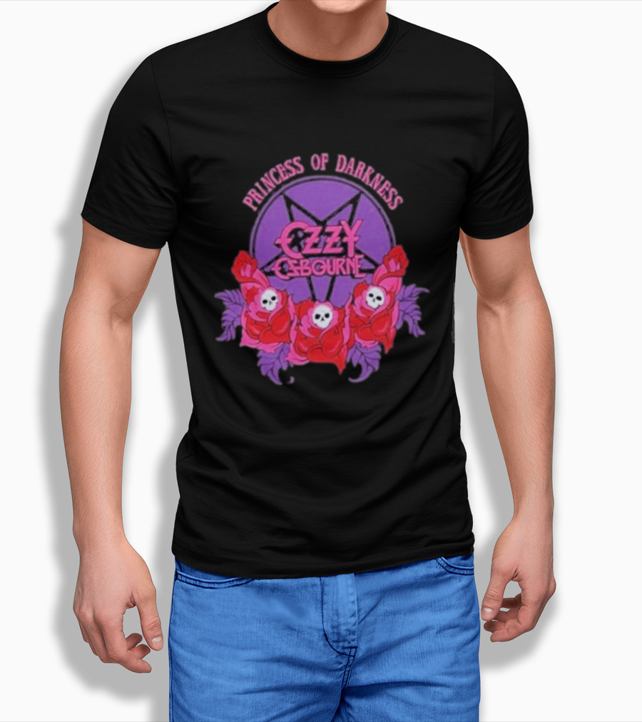 Ozzy Osbourne Princess Of Darkness Roses Skulls T-Shirt