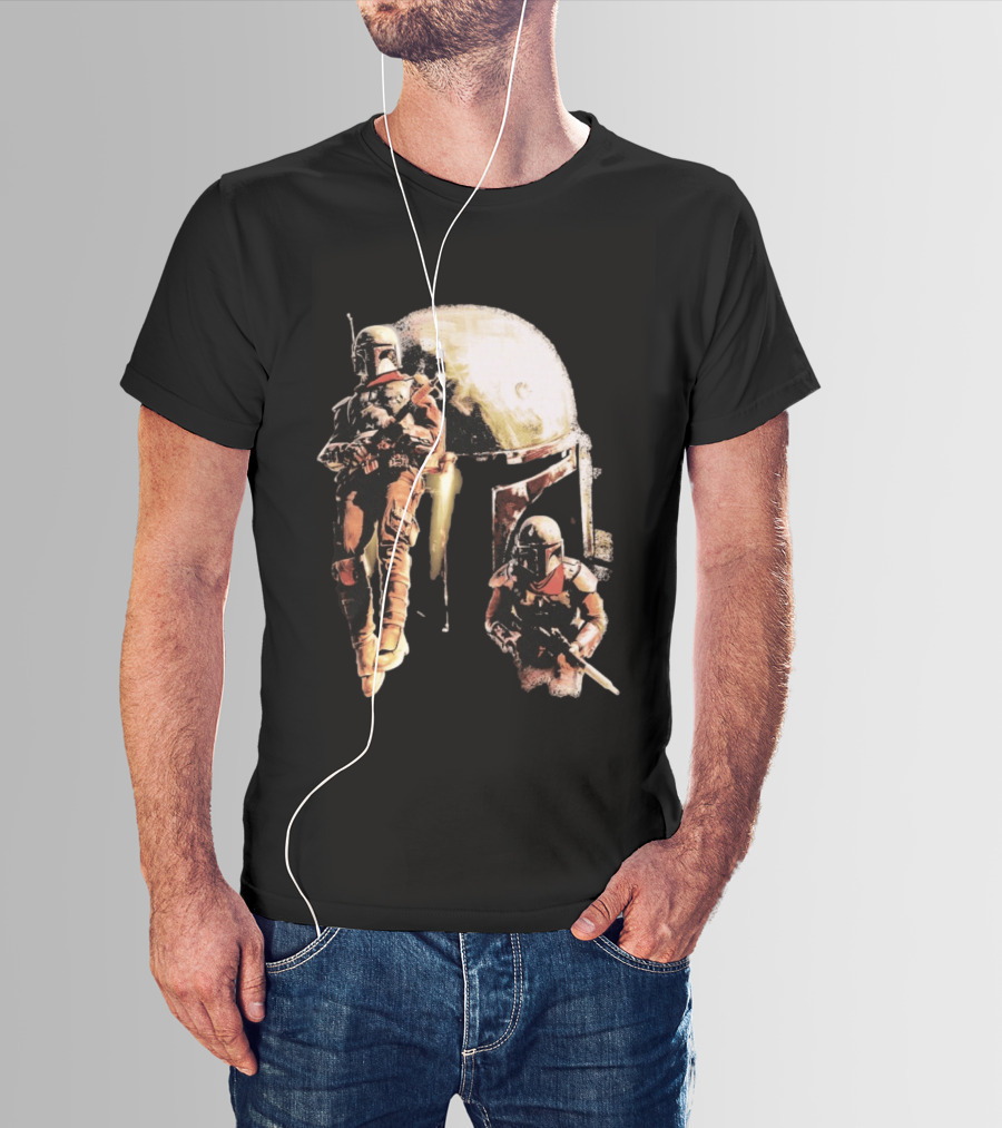Star Wars Cobb Vanth Mandalorian Collage Forge Helmet T-Shirt