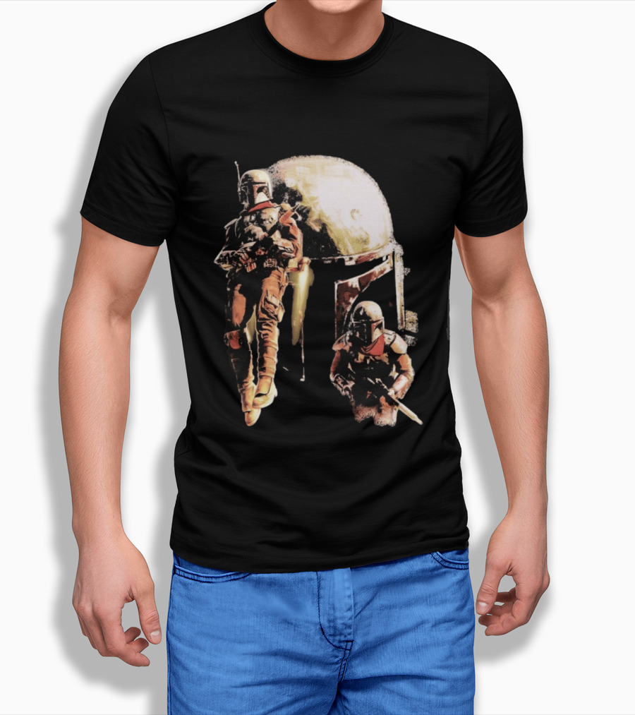 Star Wars Cobb Vanth Mandalorian Collage Forge Helmet T-Shirt