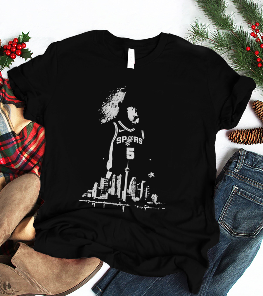 Stephon Castle Spurs Jersey San Antonio Skyline Basketball T-Shirt