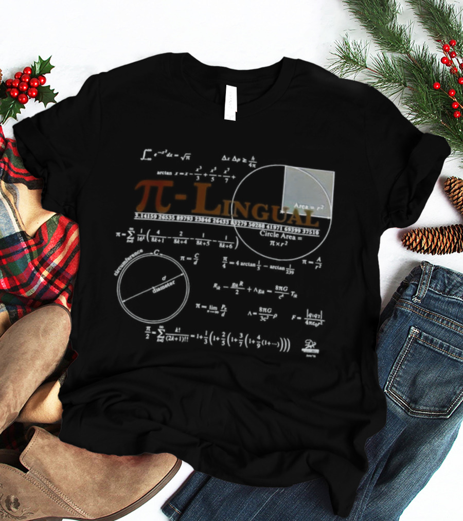 Pi Lingual Math Geek Physics Nerd Equations And Formulas T-Shirt
