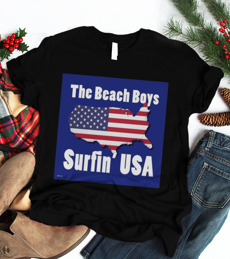 The Beach Boys Surfin' USA American Flag Map T-Shirt