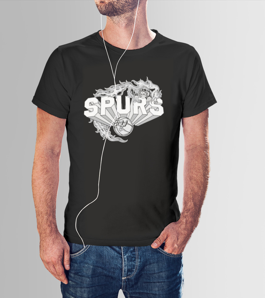 San Antonio Spurs Warren Lotas Flames 2026 Basketball Collaboration T-Shirt