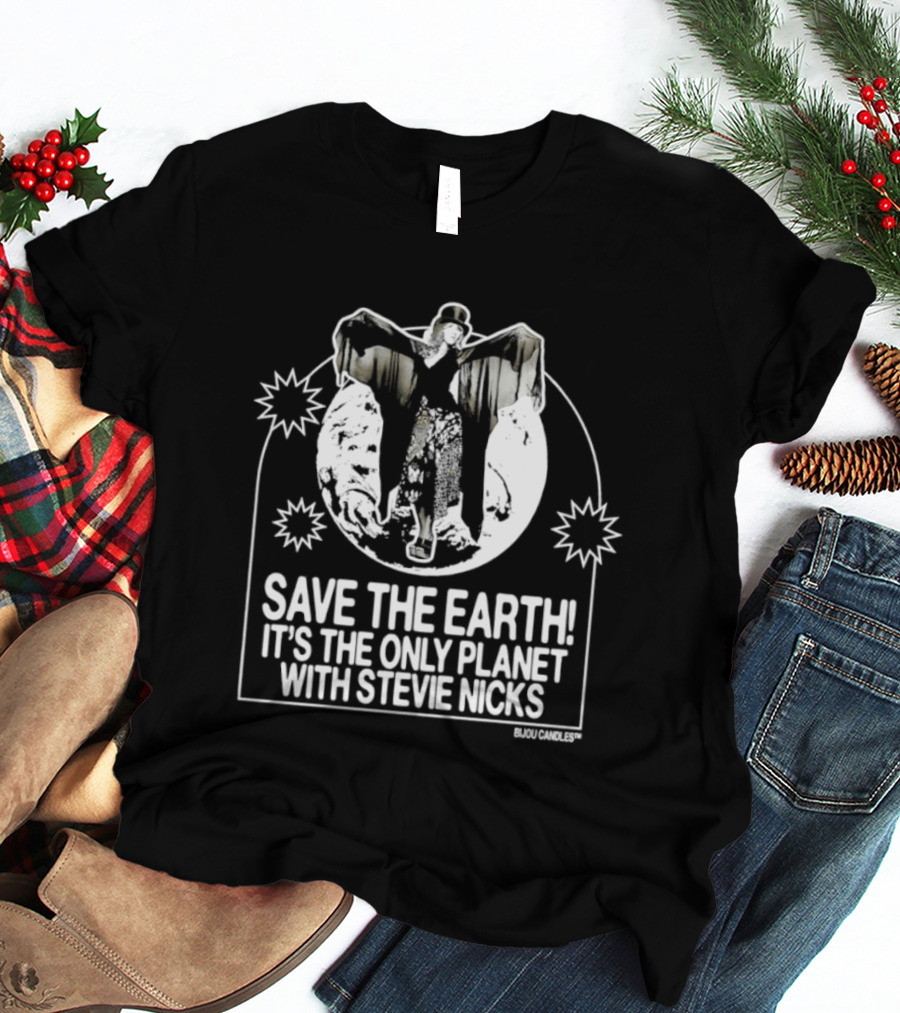 Save The Earth It's The Only Planet With Stevie Nicks Vintage Style Earth Day T-Shirt