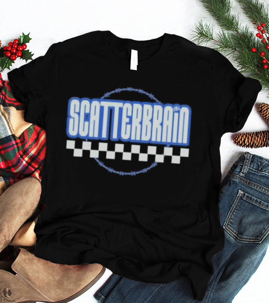 Scatterbrain Magazine Blue Checkered T-Shirt