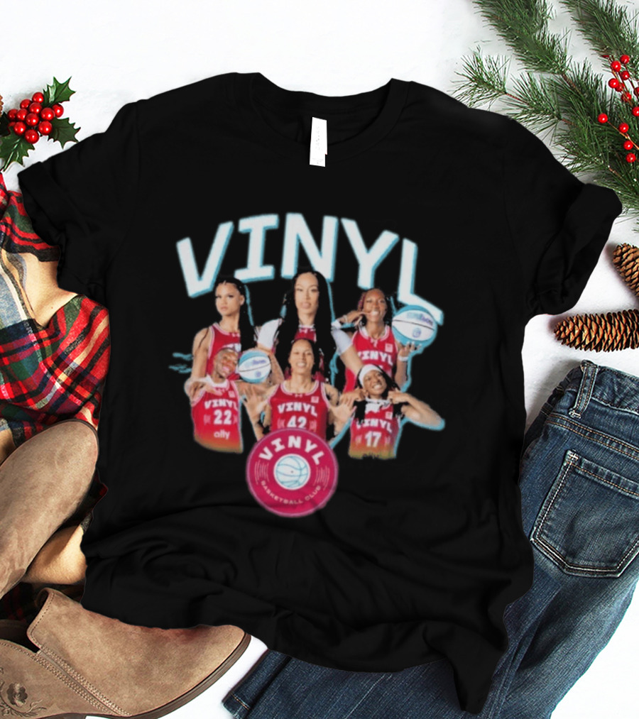 Vinyl Basketball Club Player Team Spirit With Basketball Stars T-Shirt