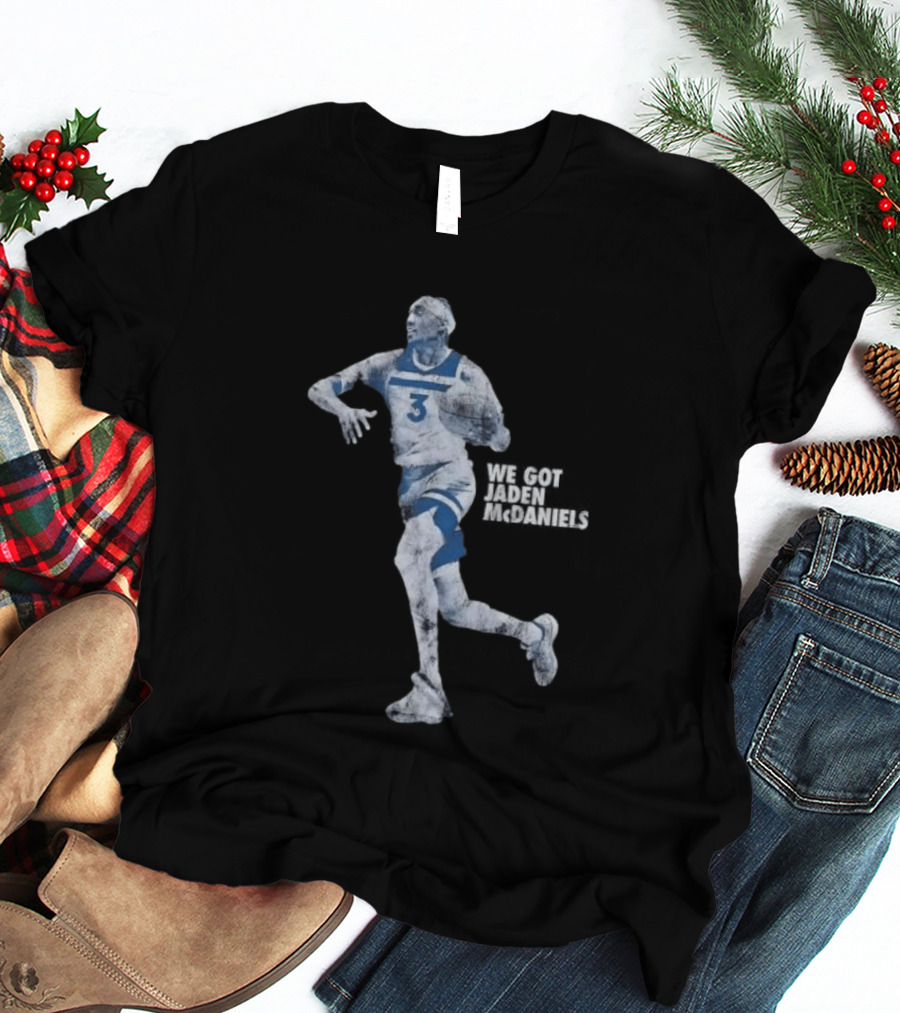Jaden McDaniels Timberwolves Basketball Star Number 3 T-Shirt