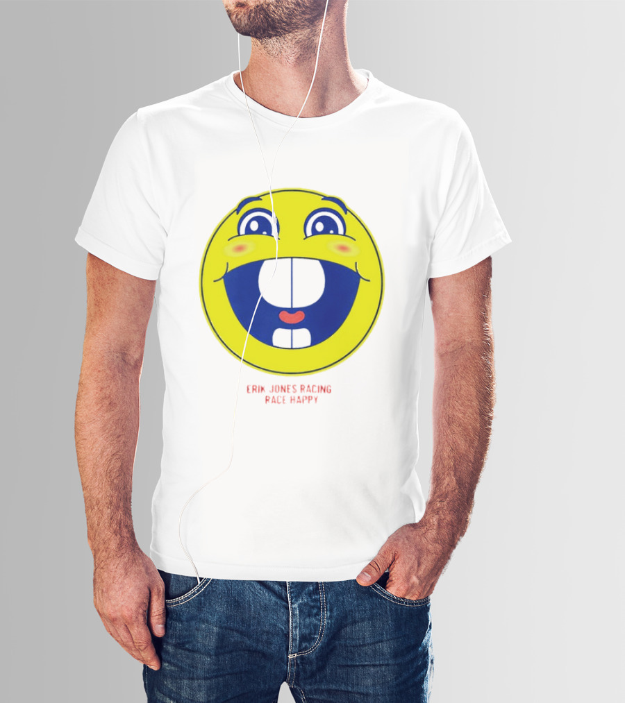 Erik Jones Racing Race Happy Yellow Smiley Face T-Shirt