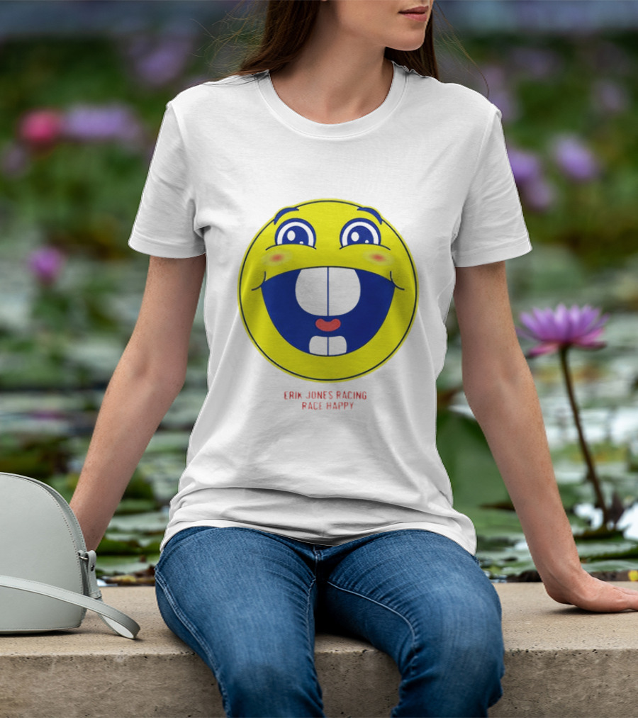Erik Jones Racing Race Happy Yellow Smiley Face T-Shirt