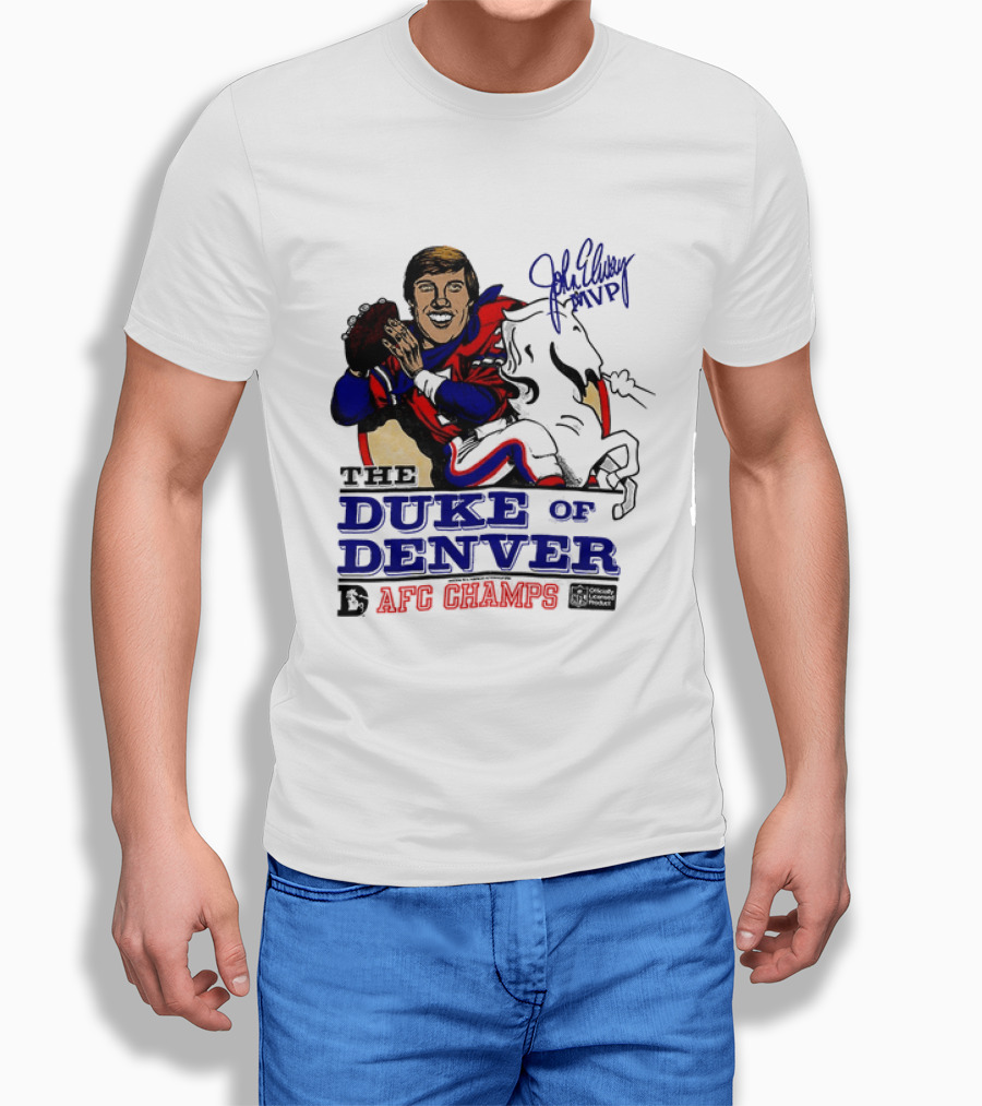 John Elway The Duke Of Denver AFC Champs MVP Caricature T-Shirt