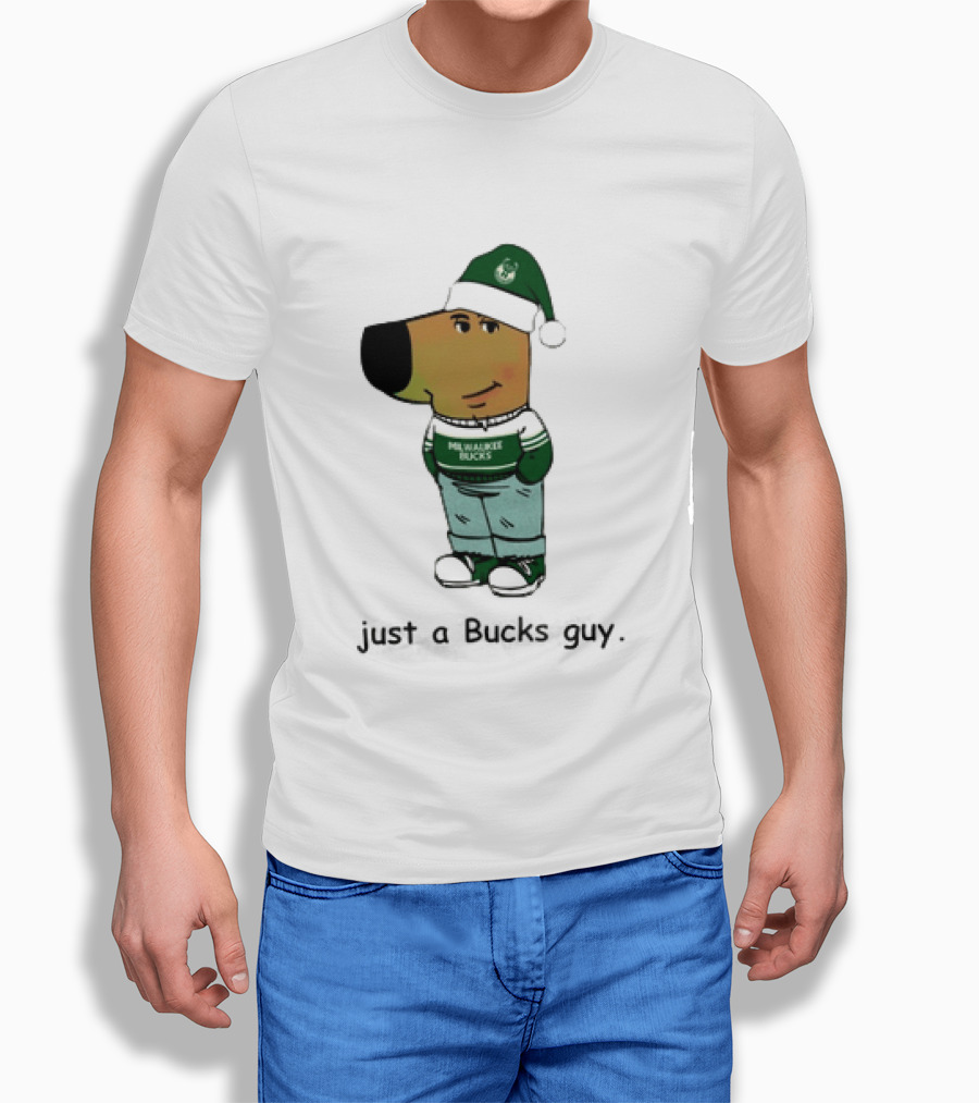 Milwaukee Bucks Chill Holiday Dog Character Just A Bucks Guy T-Shirt
