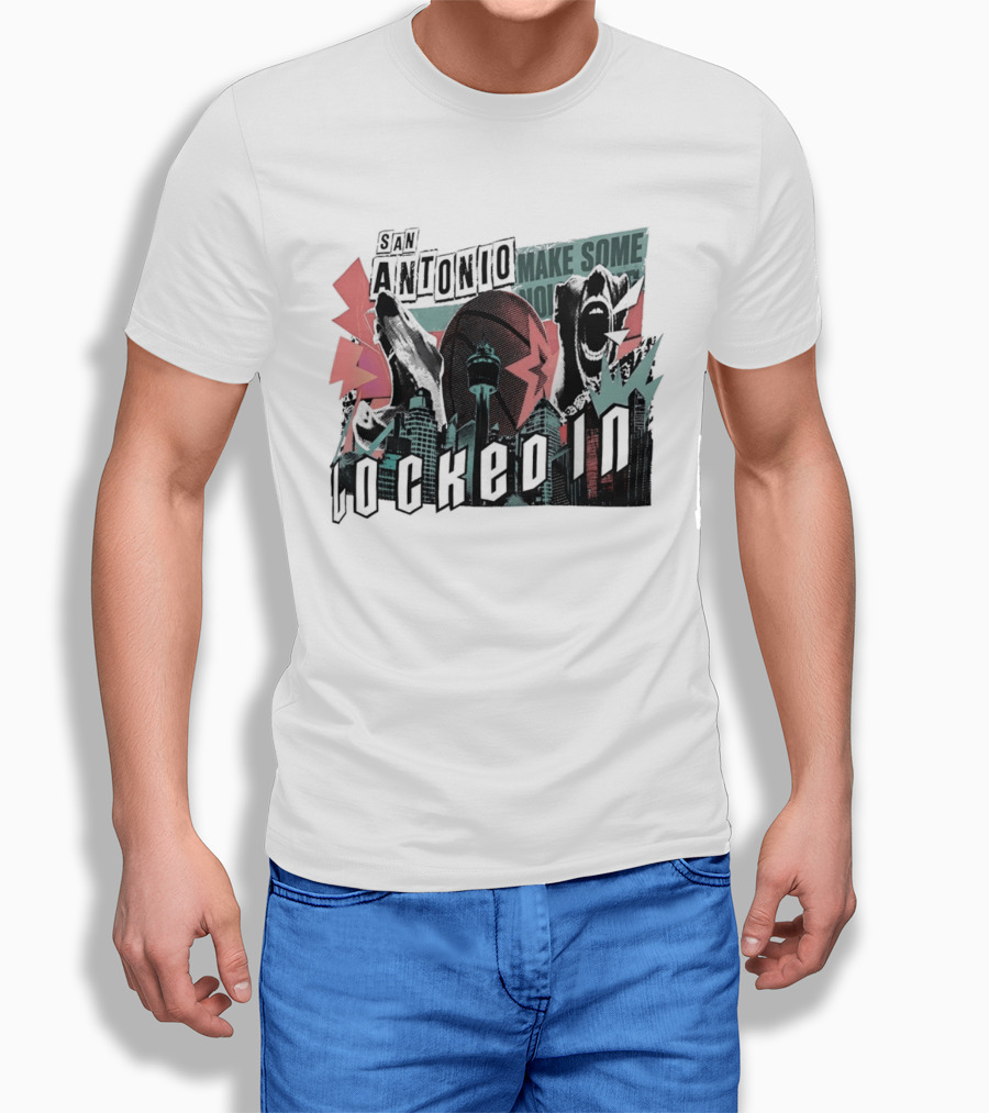 San Antonio Spurs Locked In 2026 Skyline City NBA Make Some Noise T-Shirt