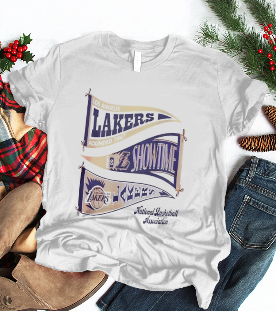 Lakers Showtime Banners Los Angeles Basketball Association T-Shirt