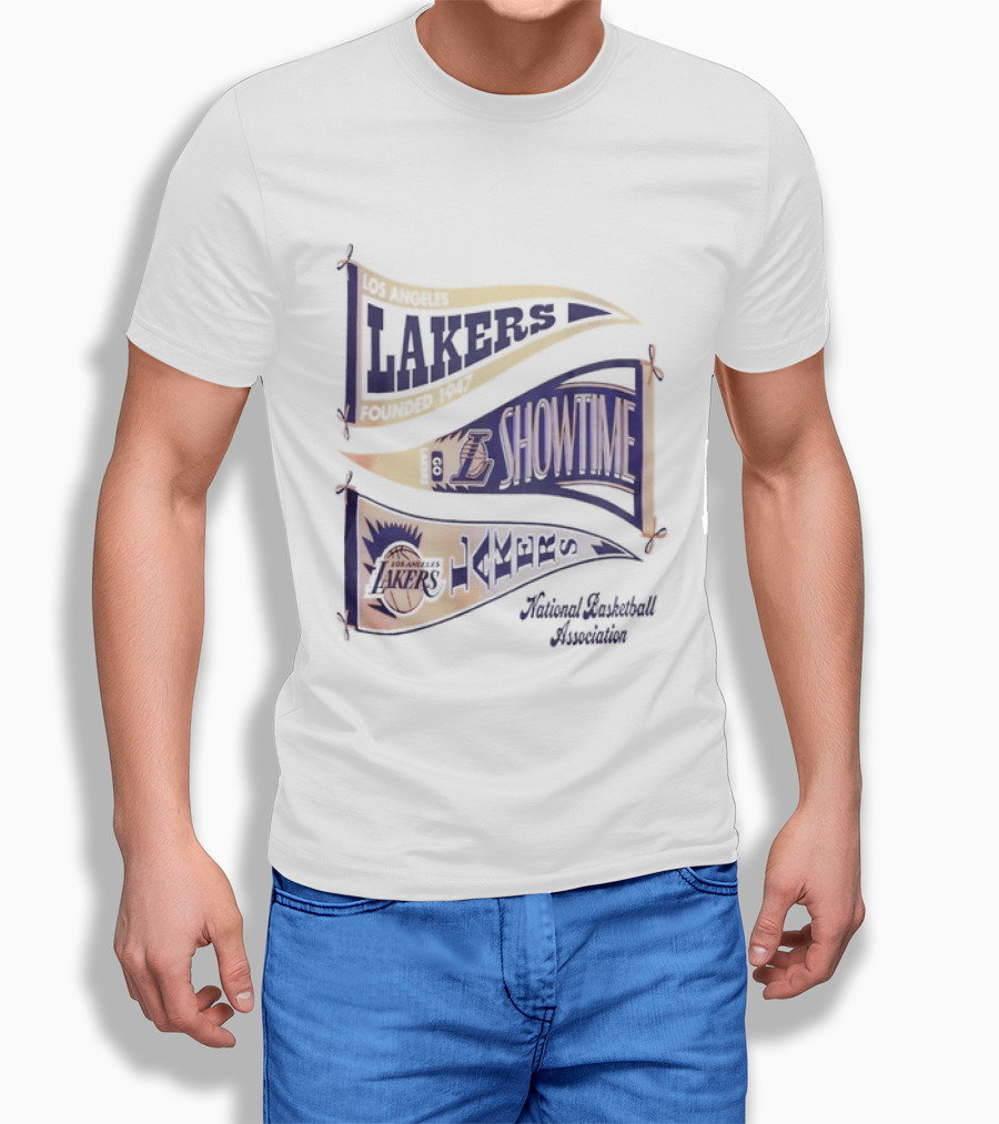 Lakers Showtime Banners Los Angeles Basketball Association T-Shirt
