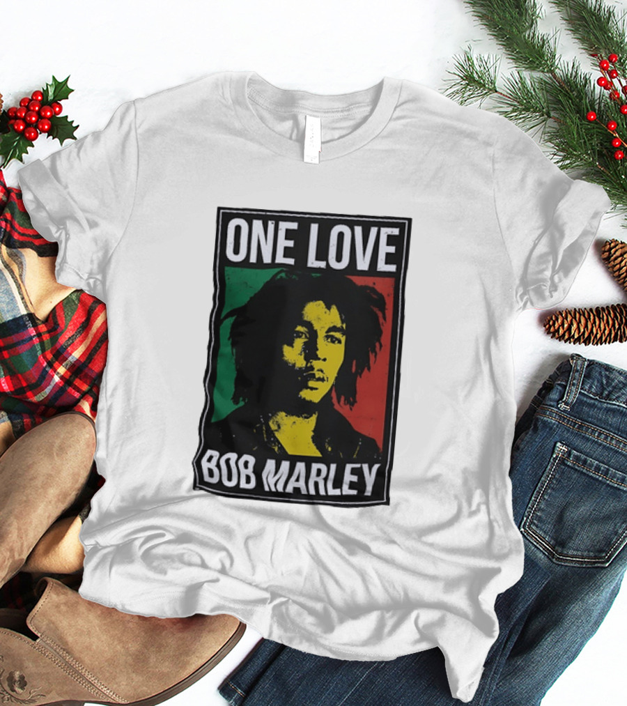 One Love Bob Marley Reggae Rastafarian Tricolor T-Shirt