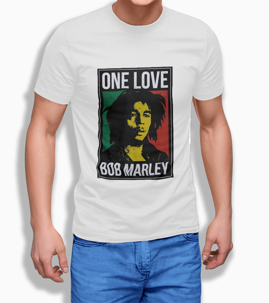 One Love Bob Marley Reggae Rastafarian Tricolor T-Shirt