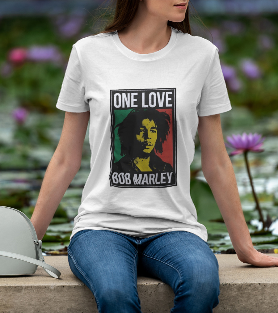 One Love Bob Marley Reggae Rastafarian Tricolor T-Shirt