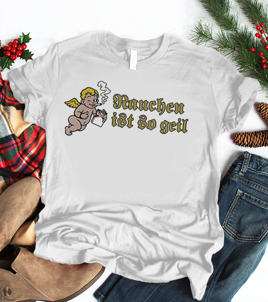 Rauchen Ist So Geil Angel With Cigarette T-Shirt