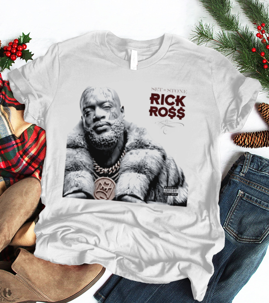 Rick Ross Set In Stone Album Cover Maybach Music Group Parental Advisory T-Shirt