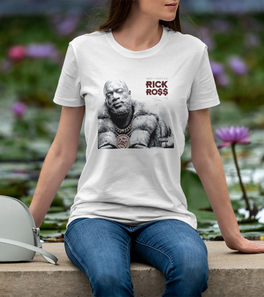 Rick Ross Set In Stone Album Cover Maybach Music Group Parental Advisory T-Shirt
