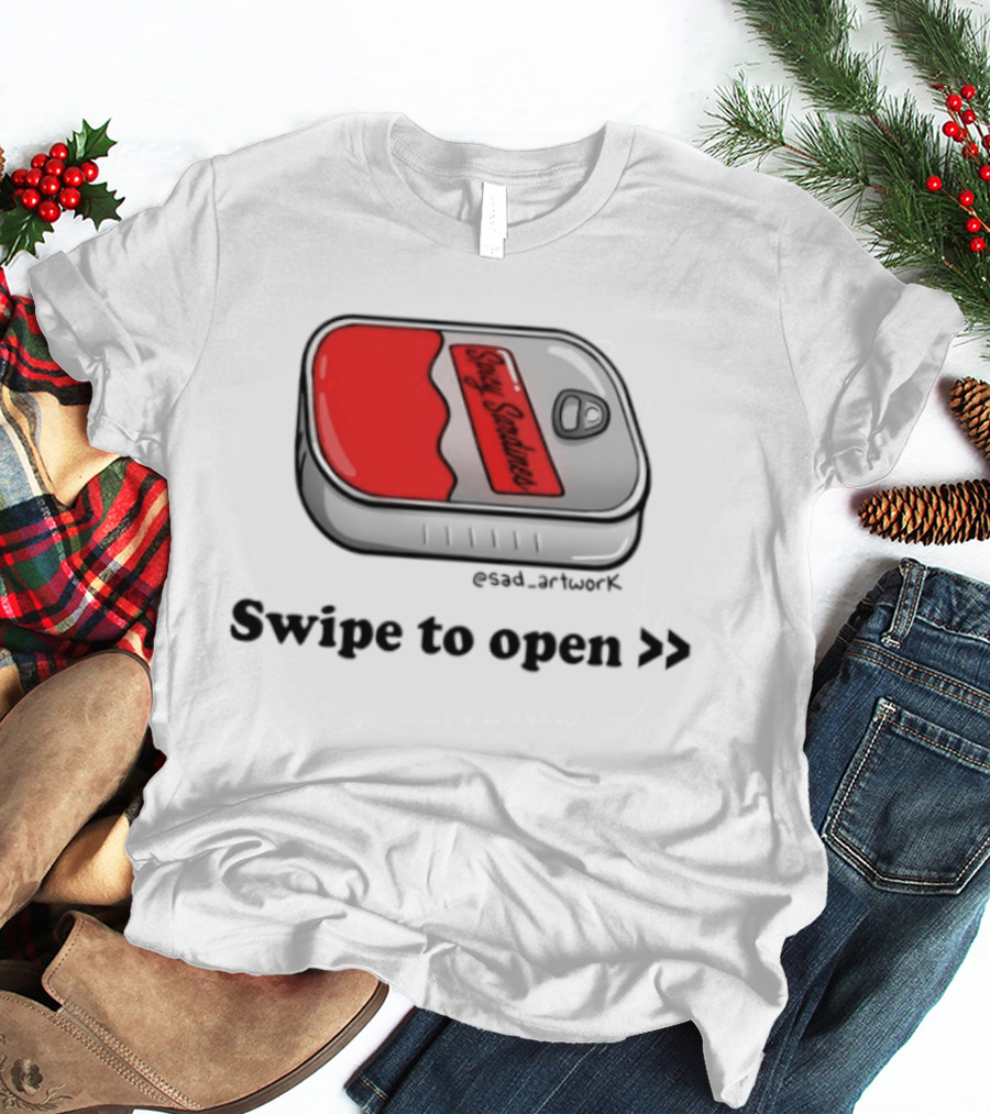 Spicy Sardines Swipe To Open Can Print T-Shirt