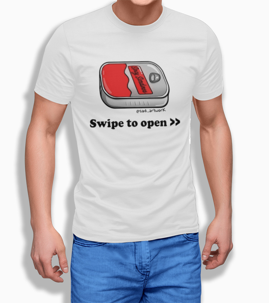 Spicy Sardines Swipe To Open Can Print T-Shirt
