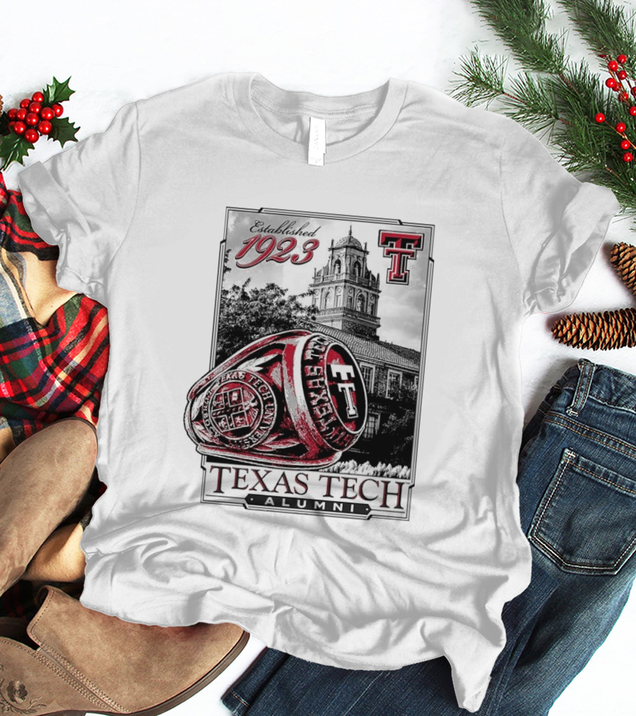 Texas Tech Alumni Established 1923 Ring Building TTU T-Shirt