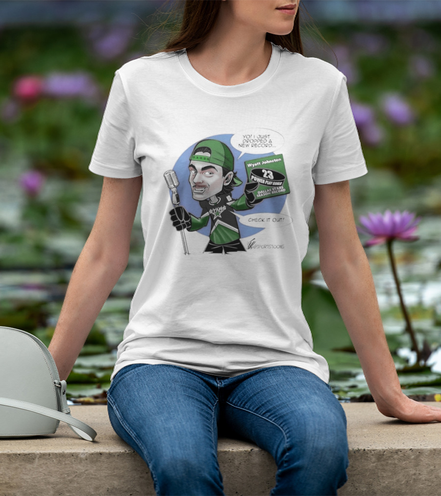 Wyatt Johnston Dallas Stars 23 Power Play Goals Celebration T-Shirt