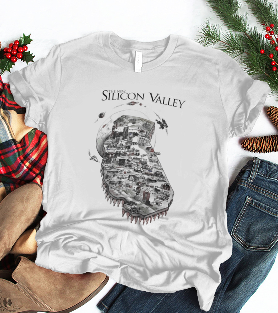 Silicon Valley Fly Map Circuit Board T-Shirt
