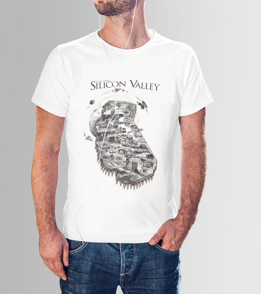 Silicon Valley Fly Map Circuit Board T-Shirt