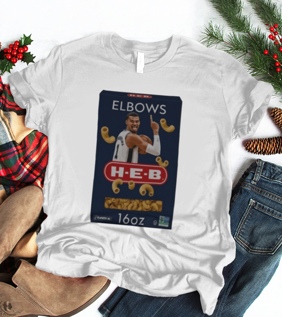 Victor Wembanyama Spurs HEB Elbows Meme 16oz Box T-Shirt