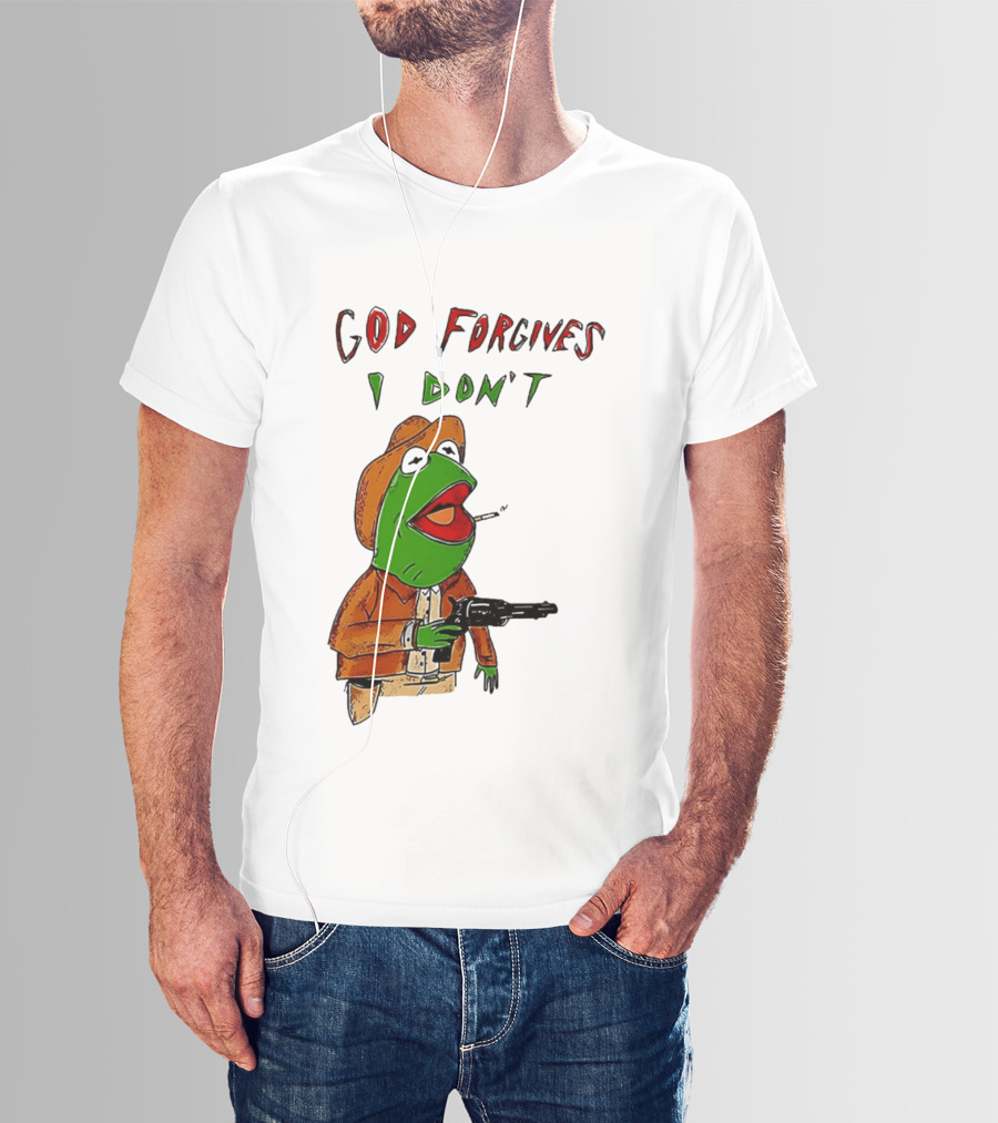 Yeehaw Kermit God Forgives I Don't Cowboy Humor T-Shirt
