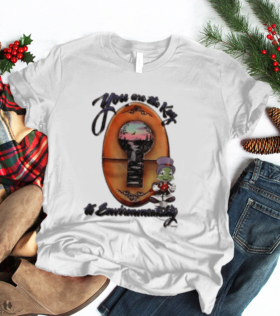 You Are The Key To Environmentality Keyhole Scene With Cartoon T-Shirt