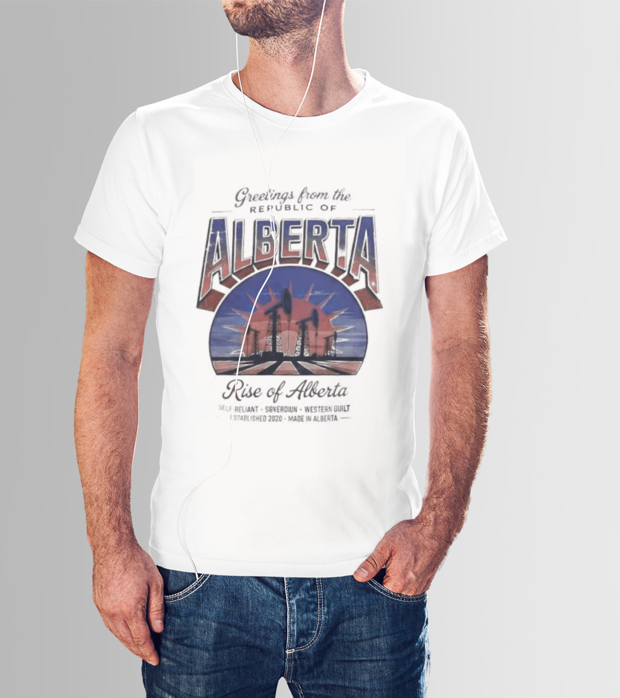 Greetings From Alberta Republic Rose Of Alberta Western Canadian Pride T-Shirt