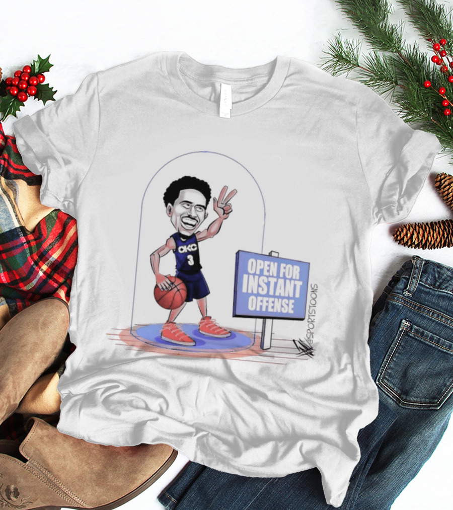 Jared McCain Number 3 Peace Sign Basketball Open For Instant Offense T-Shirt