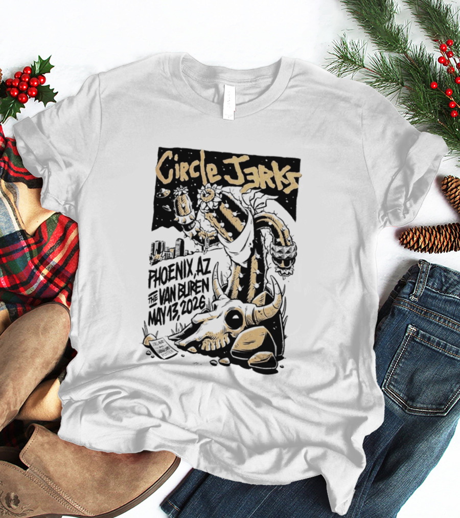 Circle Jerks Phoenix AZ The Van Buren May 13 2026 Skeleton T-Shirt