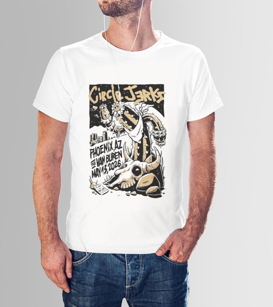 Circle Jerks Phoenix AZ The Van Buren May 13 2026 Skeleton T-Shirt
