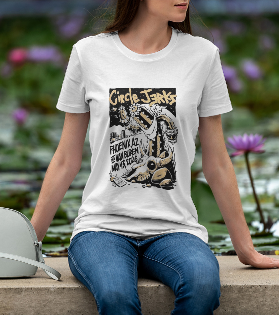 Circle Jerks Phoenix AZ The Van Buren May 13 2026 Skeleton T-Shirt
