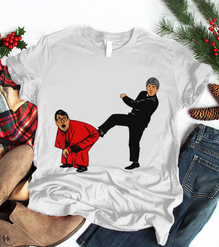 Kicking Random Man Up The Arse Funny Comic Scene T-Shirt