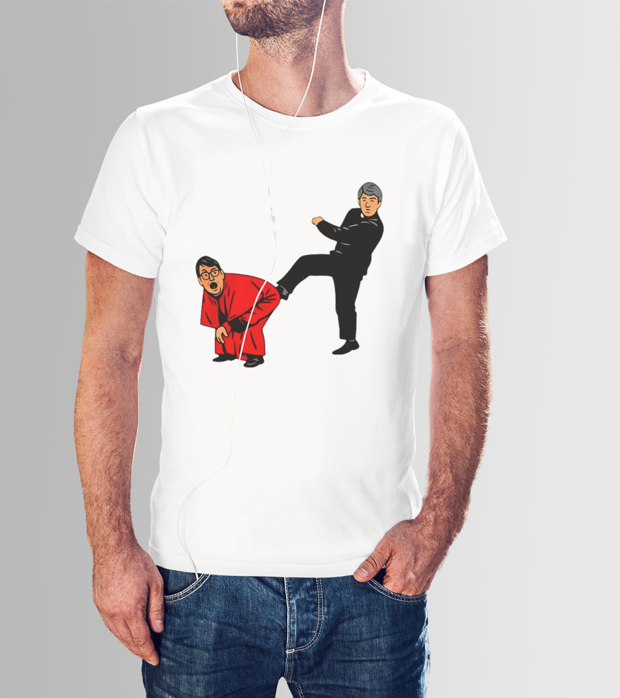 Kicking Random Man Up The Arse Funny Comic Scene T-Shirt