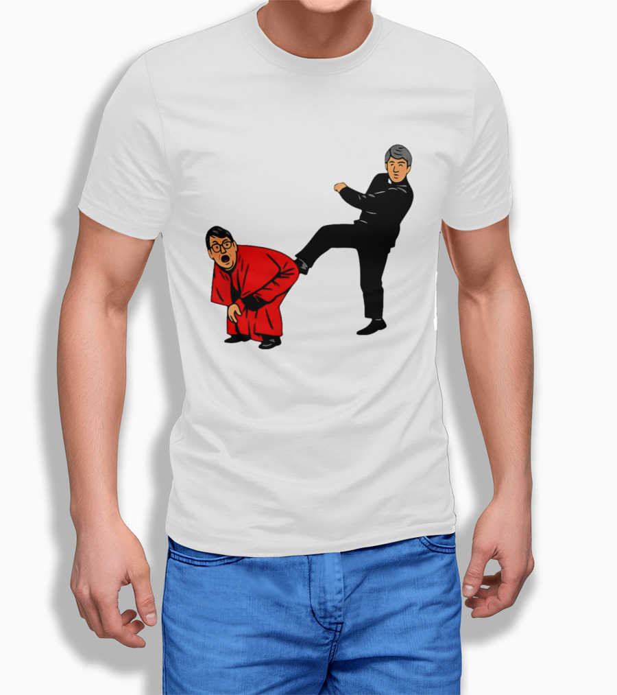 Kicking Random Man Up The Arse Funny Comic Scene T-Shirt