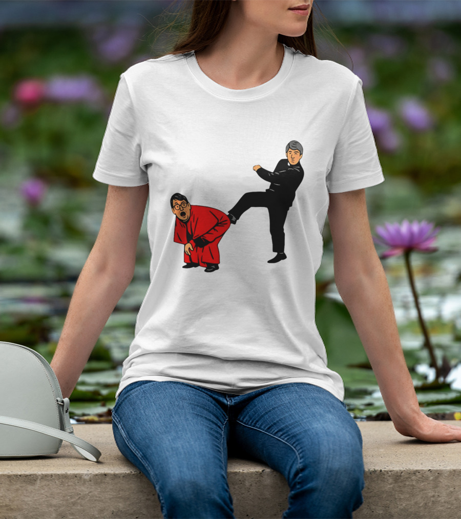 Kicking Random Man Up The Arse Funny Comic Scene T-Shirt