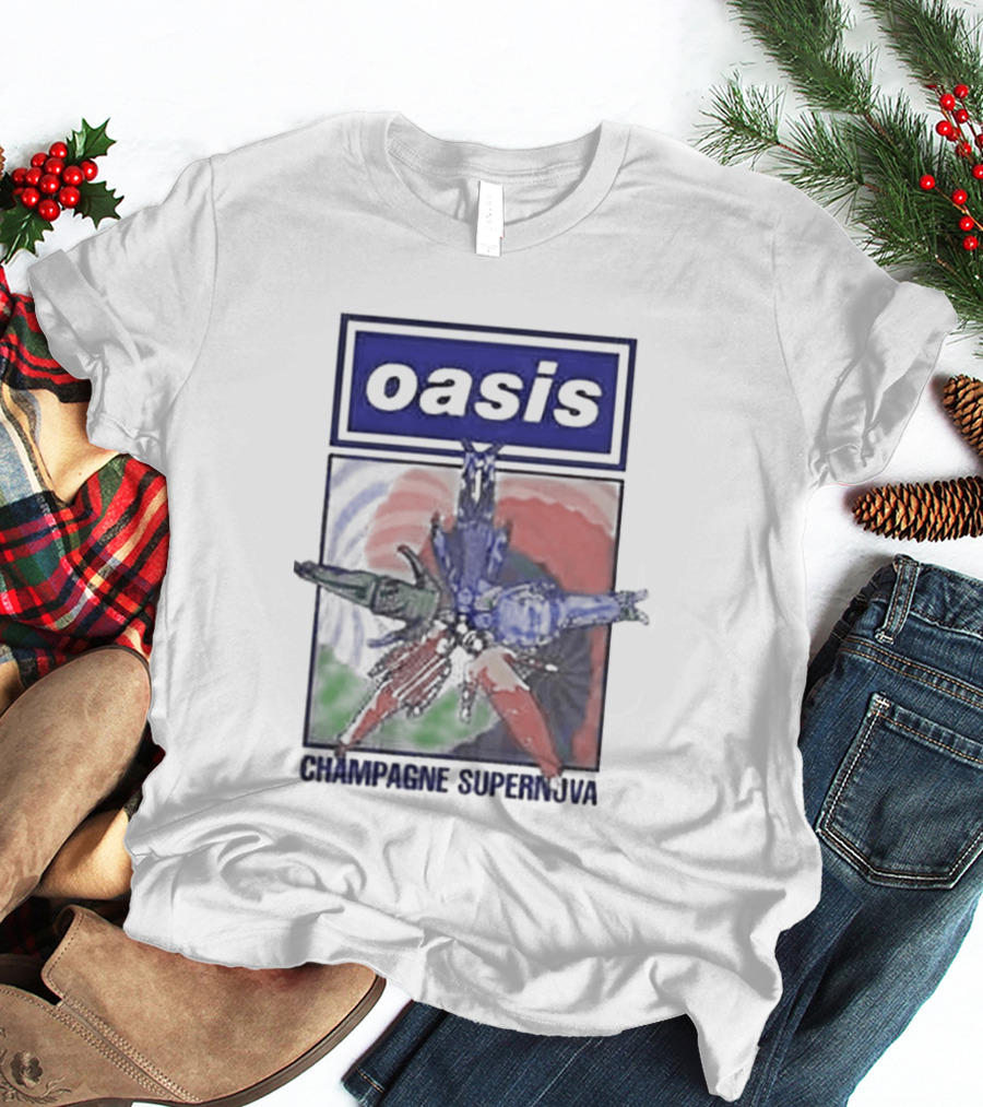 Oasis Champagne Supernova Album Art Flower T-Shirt