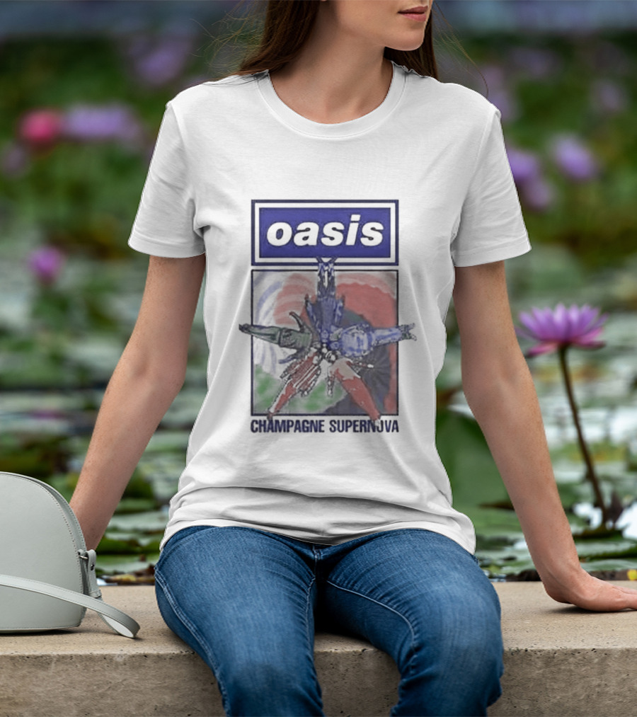 Oasis Champagne Supernova Album Art Flower T-Shirt