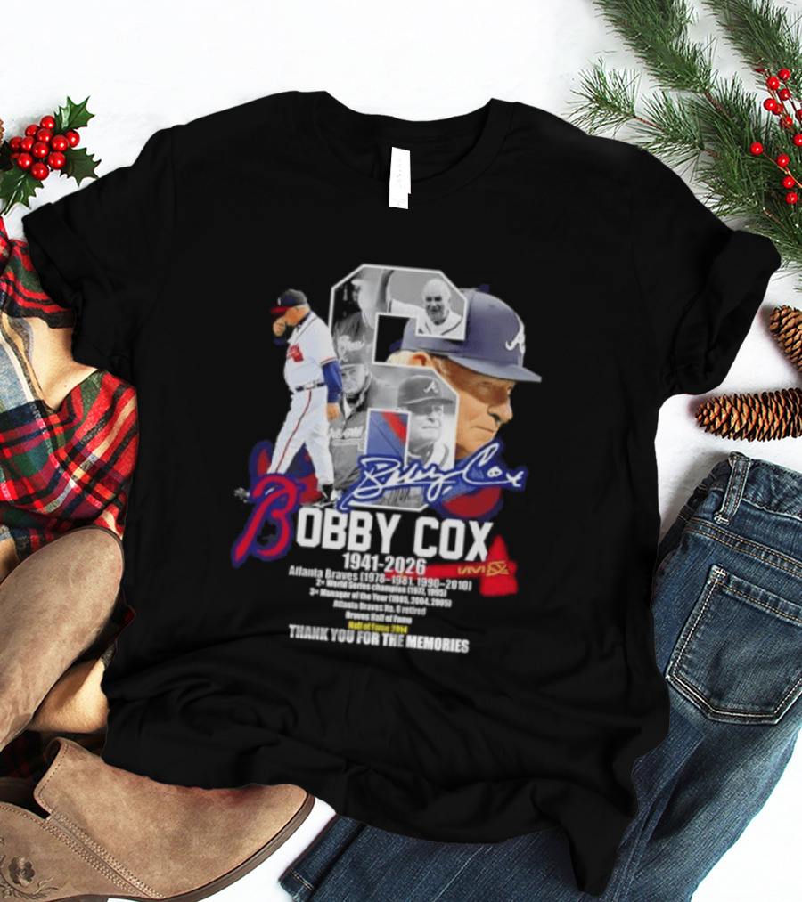Bobby Cox Atlanta Braves Manager 1941 2026 Thank You For The Memories T-Shirt