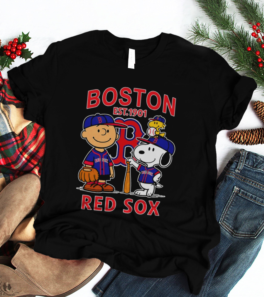 Boston Red Sox Peanuts Characters Est 1901 T-Shirt