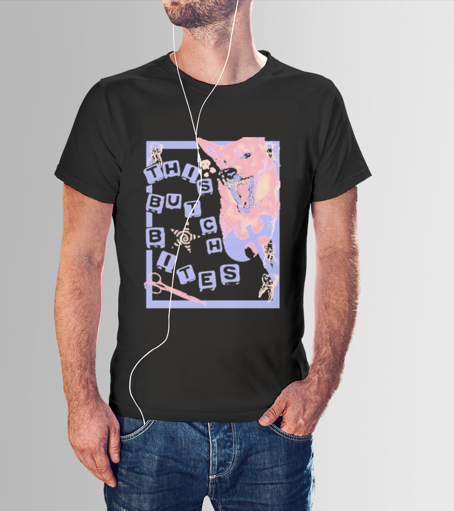 This Butch Bites Dog Retro Vibe Scissors And Blocks T-Shirt